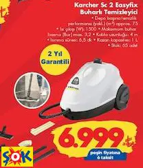 KARCHER SC 2 EASYFİX BUHARLI TEMİZLEYİCİ KARCHER SC 2 EASYFİX BUHARLI TEMİZLEYİCİ